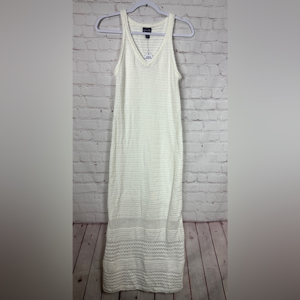Scoop women's maxi lengh lined crochet knit dress coverup, sz XS, NWT